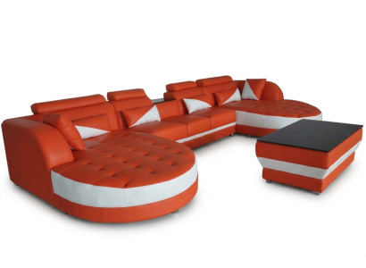 Leder Eck Sofa Eck Wohnlandschaft Garnitur Design Modern Couch Sofas UForm G8018