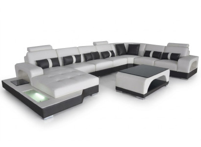 Leder Sofa Moderne Couch Polster Wohnlandschaft XXL Big Eck Couchen Sitz Design