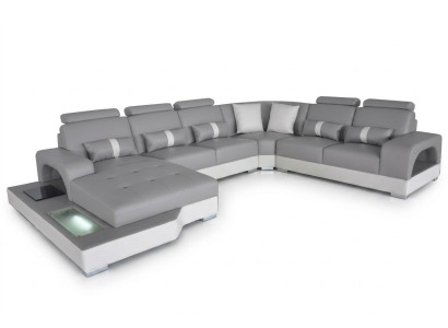 Leder Eck Sofa Eck Wohnlandschaft Garnitur Design Modern Couch