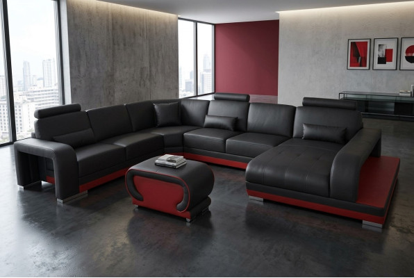 Wohn Couch Leder Sofa Landschaft Sitz Polster Garnitur Eck Sofas Garnituren Neu