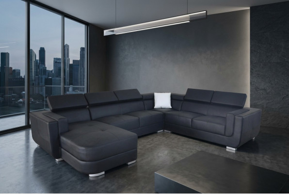 Designer Leder Polster Ecke Sofa Polster Eck Landschaft Zimmer Leder Sitz Big