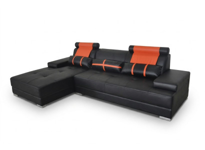 Design Leder Polster XXL Sitz Zimmer Wohn Sofa Couch Designer Eck