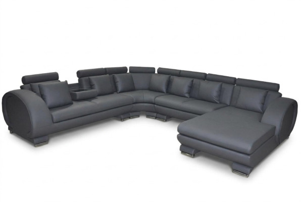 Eck Leder Sofa Couch Polster Sitz Wohnlandschaft Design XXL U Form