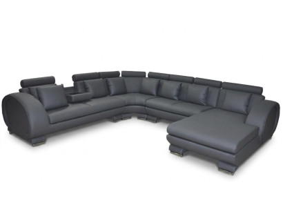 Eck Leder Sofa Couch Polster Sitz Wohnlandschaft Design XXL U Form