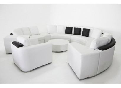 Runde Eck Sofa Couch XXL Big Rund Couchen Wohnlandschaft U Form Rund Polster Neu