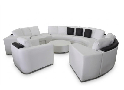 Runde Eck Sofa Couch Polster XXL Big Rund Couchen Wohnlandschaft Sessel Puff