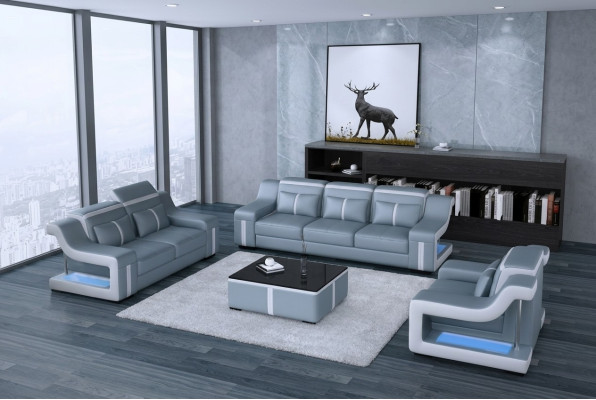 Leder Wohnzimmer Garnituren Couch Set Sofas Couchen Sofagarnitur