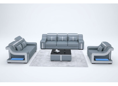 Dreisitzer Designer Sofa Couch 3 Sitz Polster Leder Couchen Big Sofas
