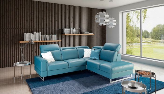 Leder Sitz Garnitur Designer Wohnlandschaft Ecksofa Sofa Couch Sofa L-Form Neu