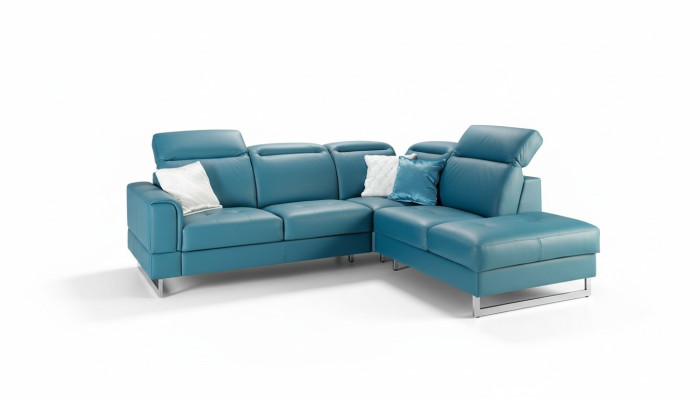 Leder Sitz Garnitur Designer Wohnlandschaft Ecksofa Sofa Couch Sofa L-Form Neu