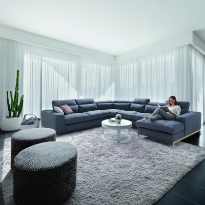 Wohnlandschaft Design Polster Couch U Form Sofas Couchen Textil Luxus Klasse Neu