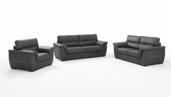 Leder Design Couch Polster Sitz Garnitur Sofa Garnituren 3+2+2 Leder Sofas Neu