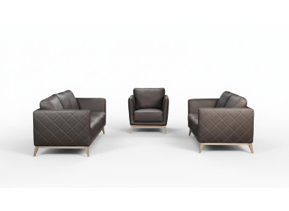Leder Design Couch Polster Sitz Garnitur Sofa Garnituren Kunstleder 3+2+2 Neu
