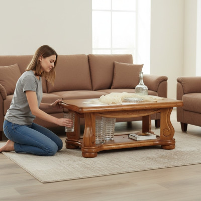 Echtholz Tisch Klassischer Sofa Beistell Tische Holz Handarbeit Couchtisch Neu