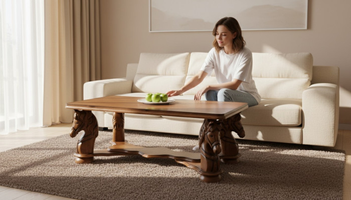 Handarbeit Wohnzimmer Tisch Klassische Couch Tische Holz Geschnitzter
