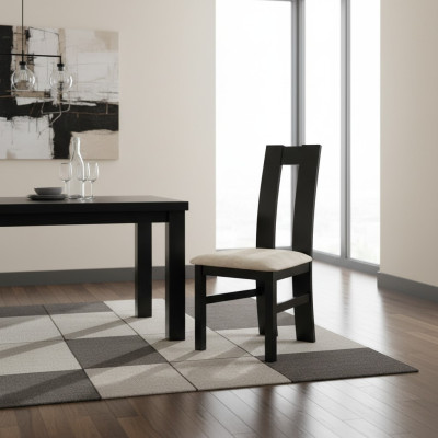 Design Lehn Stuhl Massiv Holz Sessel Holz Leder Polster Stühle Gastro