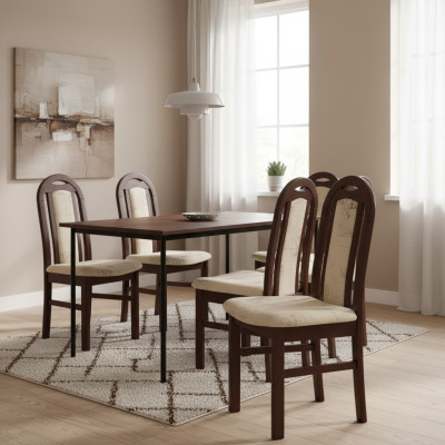 Set 4x Sessel Stuhl Designer Holz Textil Polster Stühle Gastro Esszimmer Stoff
