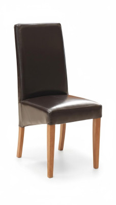 Set 6x Gruppe Sessel Stuhl Garnitur Holz Lehn Polster Stühle 100%Leder