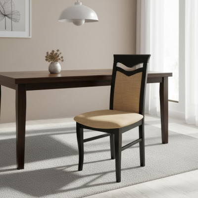 Klassische 4x Sessel Stuhl Designer Holz Stoff Polster Stühle Gastro Esszimmer