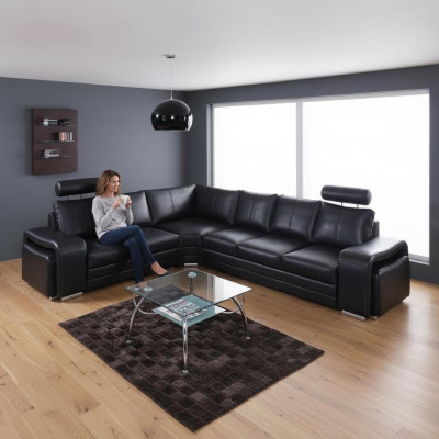 Ecksofa Wohnlandschaft Polster Eck Sofa Couch Sitz Garnitur Modern Leder