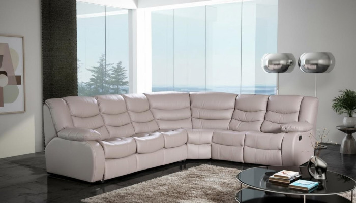  Ecksofa Wohnlandschaft Polster Eck Sofa Couch Garnitur Sitz Modern Leder