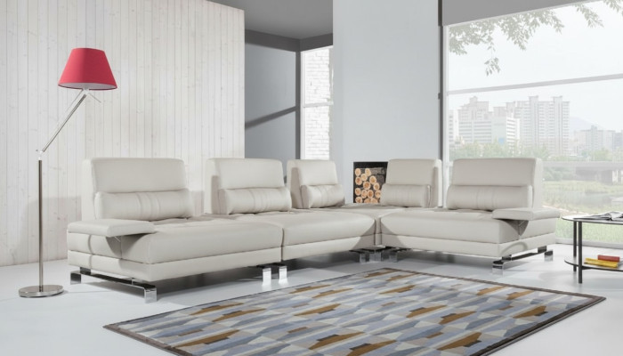 Ecksofa Wohnlandschaft Polster Eck Sofa Sitz Garnitur Moderne 100% Leder Couch