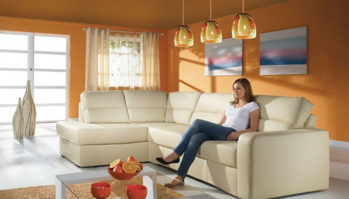 Ecksofa Wohnlandschaft Eck 100 % Leder Sofa Sitz Garnitur Moderne