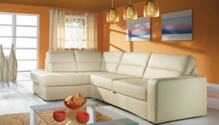 Ecksofa Wohnlandschaft Eck 100 % Leder Sofa Sitz Garnitur Moderne