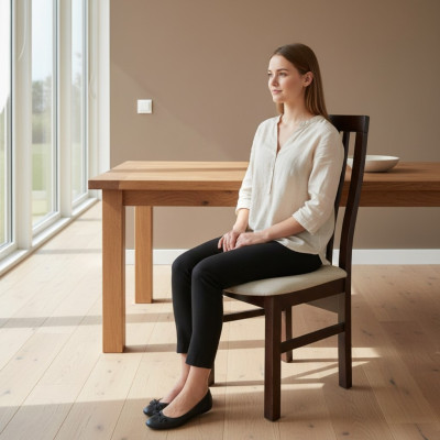 Design Lehnstuhl Gastro Sessel Holz Polster Moderner Esszimmer Stuhl