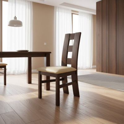 Set 4x Esszimmer Leder Esszimmerstuhl Sessel Massivholz Polster Stühl