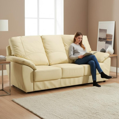 Sofagarnitur Echtleder Sofa Couch 3+2 Sitz Modernes Design Polster Garnitur