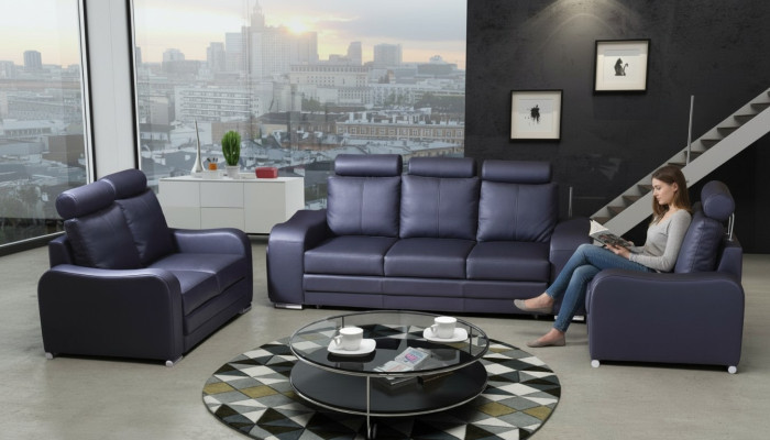 Sofagarnitur 3+1 Sitzer Set Design Sofas Polster Couchen Leder Relax