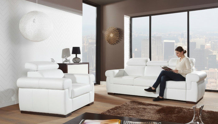 Echtleder Sofagarnitur 3+2 Sitz Modernes Sofa Couch Design Polster Garnitur