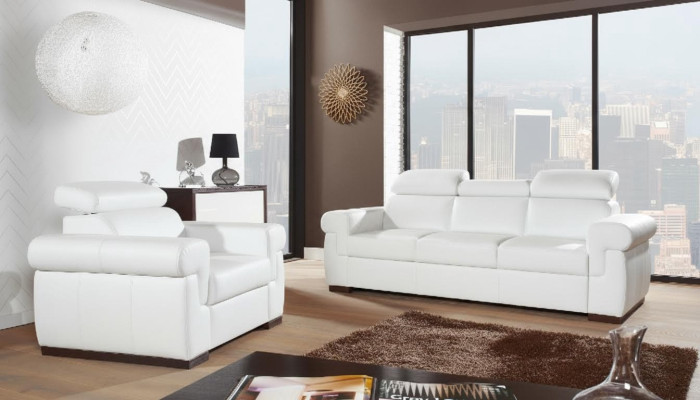 Echtleder Sofagarnitur 3+2 Sitz Modernes Sofa Couch Design Polster Garnitur