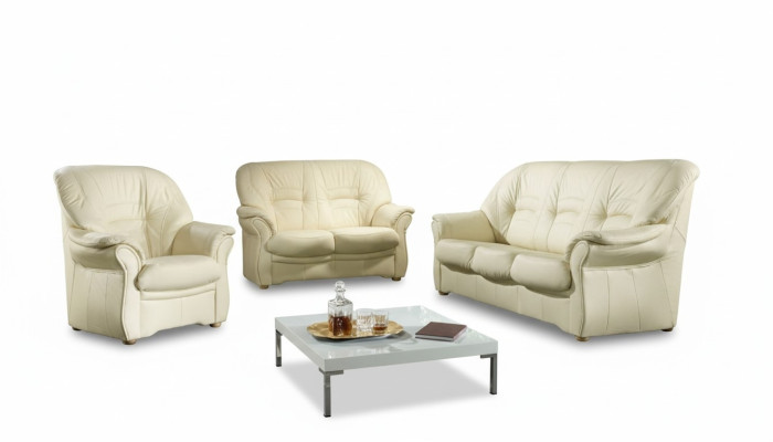 Sofagarnitur Echtleder Sofa 3+2 Sitz Modernes Design Polster Garnitur Set