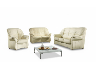 Sofagarnitur Echtleder Sofa 3+2 Sitz Modernes Design Polster Garnitur Set