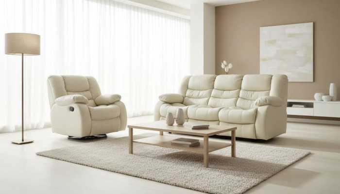 Multifunktions Couch Sofagarnitur Ledersofa 3+2+1 Relax Kino Sofa Set Polster