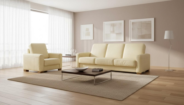 Sofagarnitur 3+1+1 Sitzer Set Design Sofas Polster Couchen Leder Relax Moderne