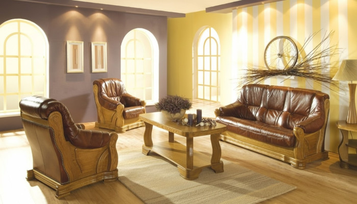 Sofa Dreisitzer Klassische Couch Polster 3 Sitzer 100% Leder Couchen