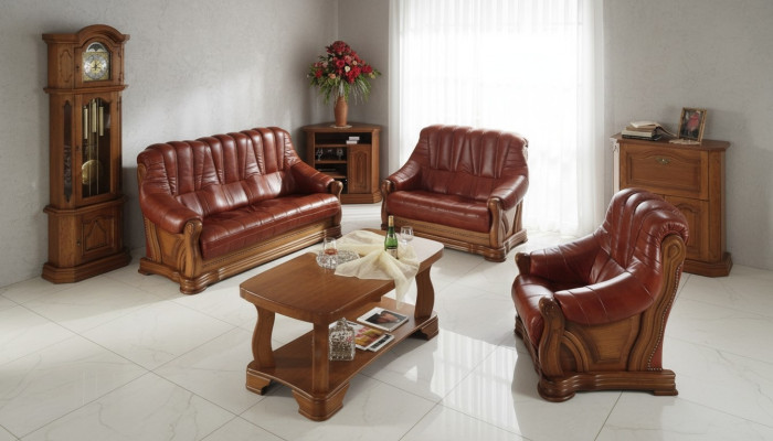 Sofa Dreisitzer Couch Klassische Neu Polster 3 Sitzer Leder Couchen