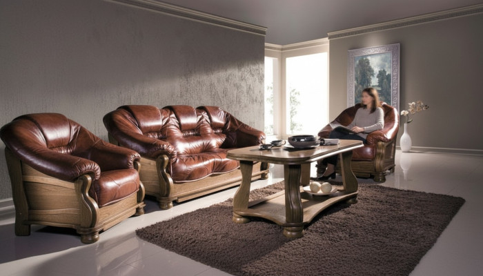 Klassik Sofagarnitur 3+1+1 Sitzer Klassisch Sofas Couchen Polster Wohnlandschaft