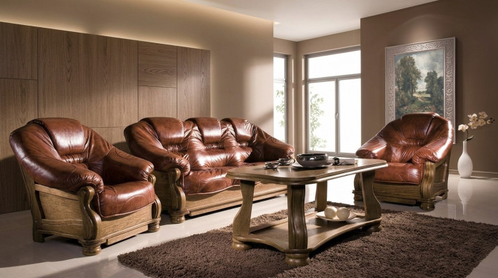Klassik Sofagarnitur 3+1+1 Sitzer Klassisch Sofas Couchen Polster Wohnlandschaft