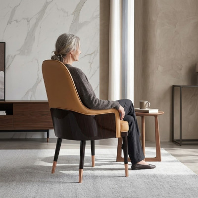 Stuhl 1x Ess Zimmer Polster Stuhl Sessel Fernseh Lounge Club Leder Textil Sitz