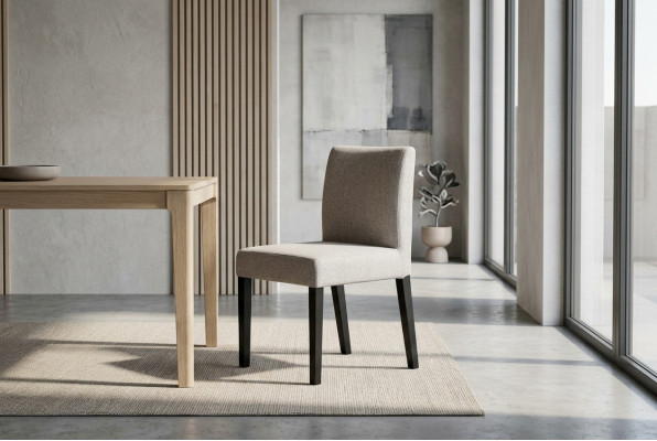 Stuhl 1x Ess Zimmer Polster Stuhl Sessel Lounge Club Textil Sitz Leder Fernseh