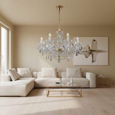 Kronleuchter Kristall Leuchte Deckenleuchte Hängeleuchte Lampe Luster Bohemia