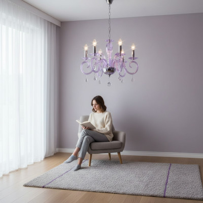 Bohemia Moderne Kronleuchter Licht Deckenleuchten Kronleuchter Kristall Mauve Lampe