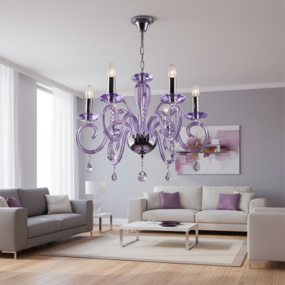 Bohemia Moderne Kronleuchter Licht Deckenleuchten Kronleuchter Kristall Mauve Lampe