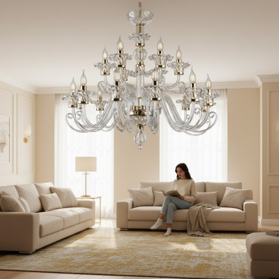 Bohemia Modernes Licht Deckenleuchten Kronleuchter Kristall Gold Lampe Kronleuchter