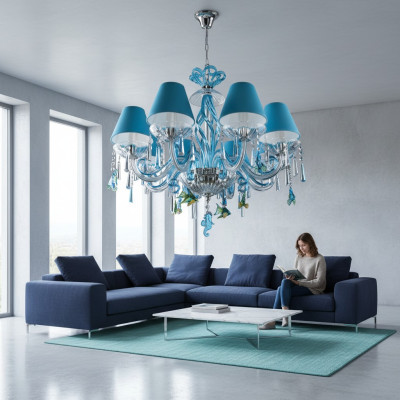 Blau Deckenleuchte Lichter Design Kronleuchter Lampen Kronleuchter Kristall