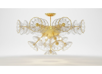 Design Kronleuchter Bohemia Leuchte Gold Kristall Lampe Lampen Leuchten Decken